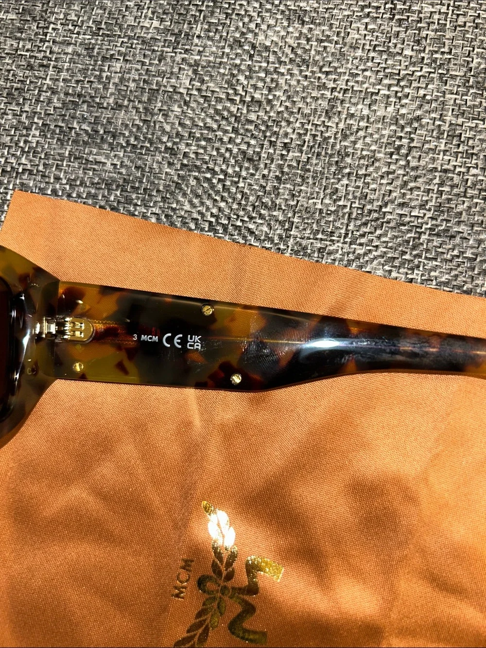 MCM Tortoiseshell Rectangular Sunglasses with Brown Lenses